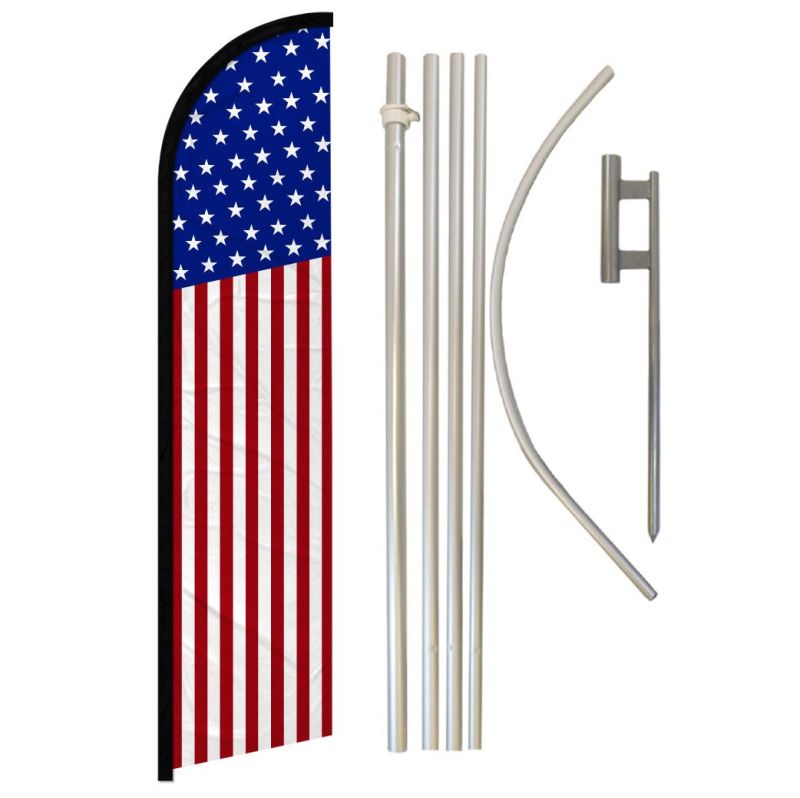 Now Open Windless Swooper Flag Pole w/Ground Spike Kits yb-h 4LessCo 2 Pack
